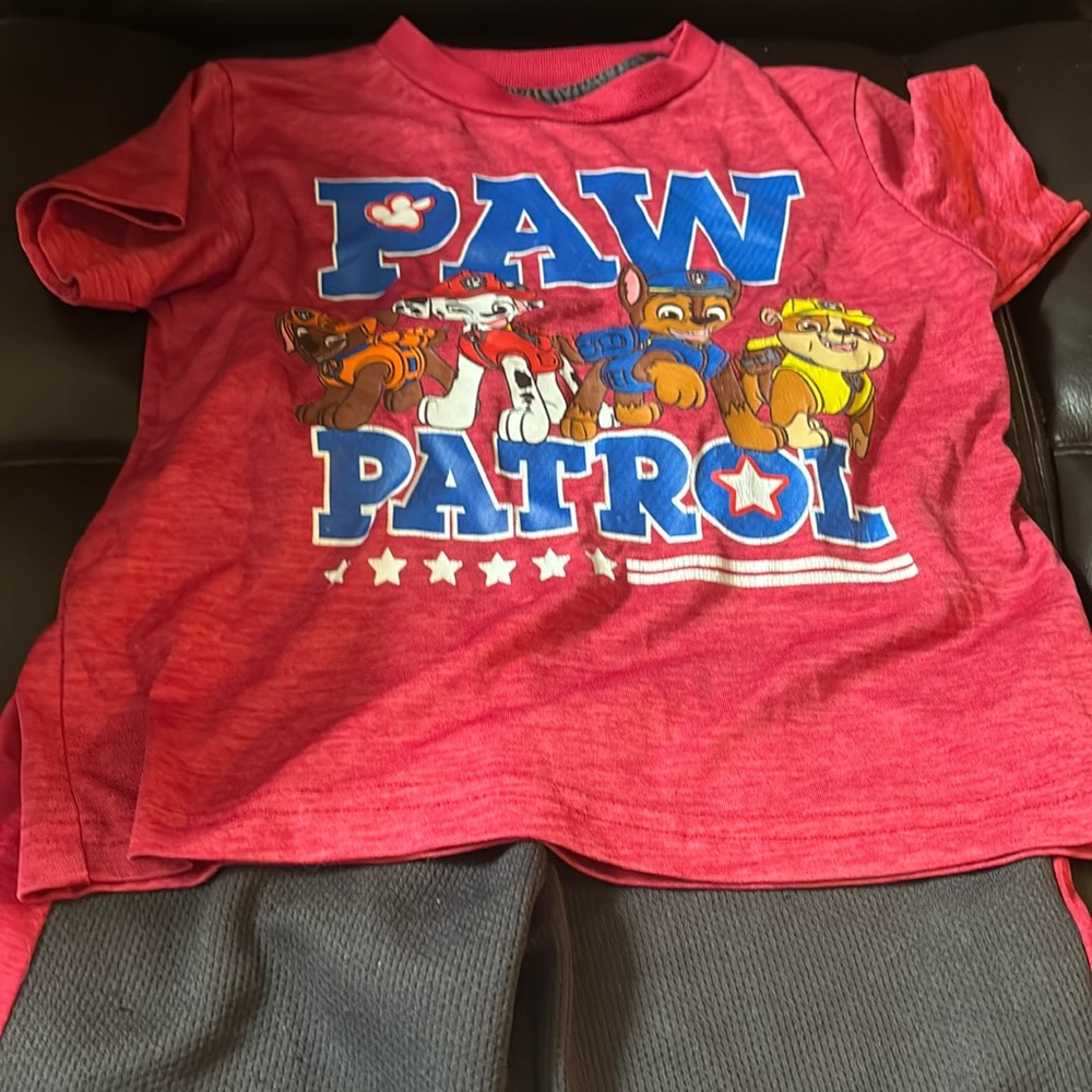 4T boys paw patrol shorts and t shirt outfit